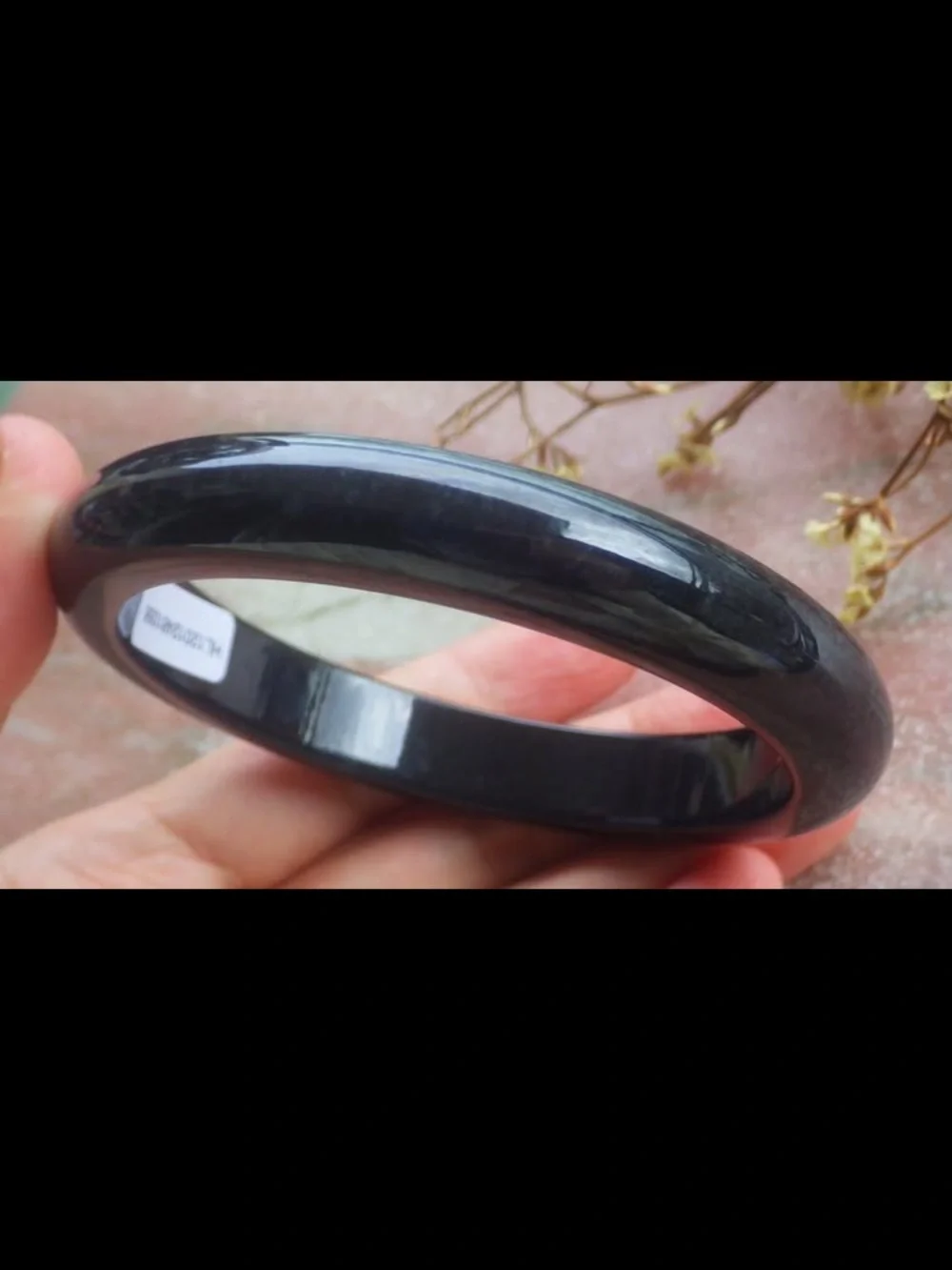 Elegant black bangle Certificate Jadeite luck Bangle Bracelet 67mm 8.25 inches
